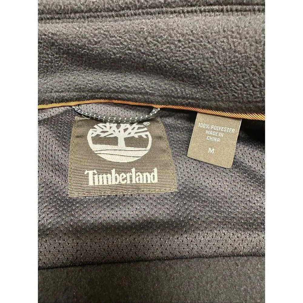 Timberland Men’s Black Fleece Zip Up Warm Outdoor Long Sleeve Jacket Size Medium